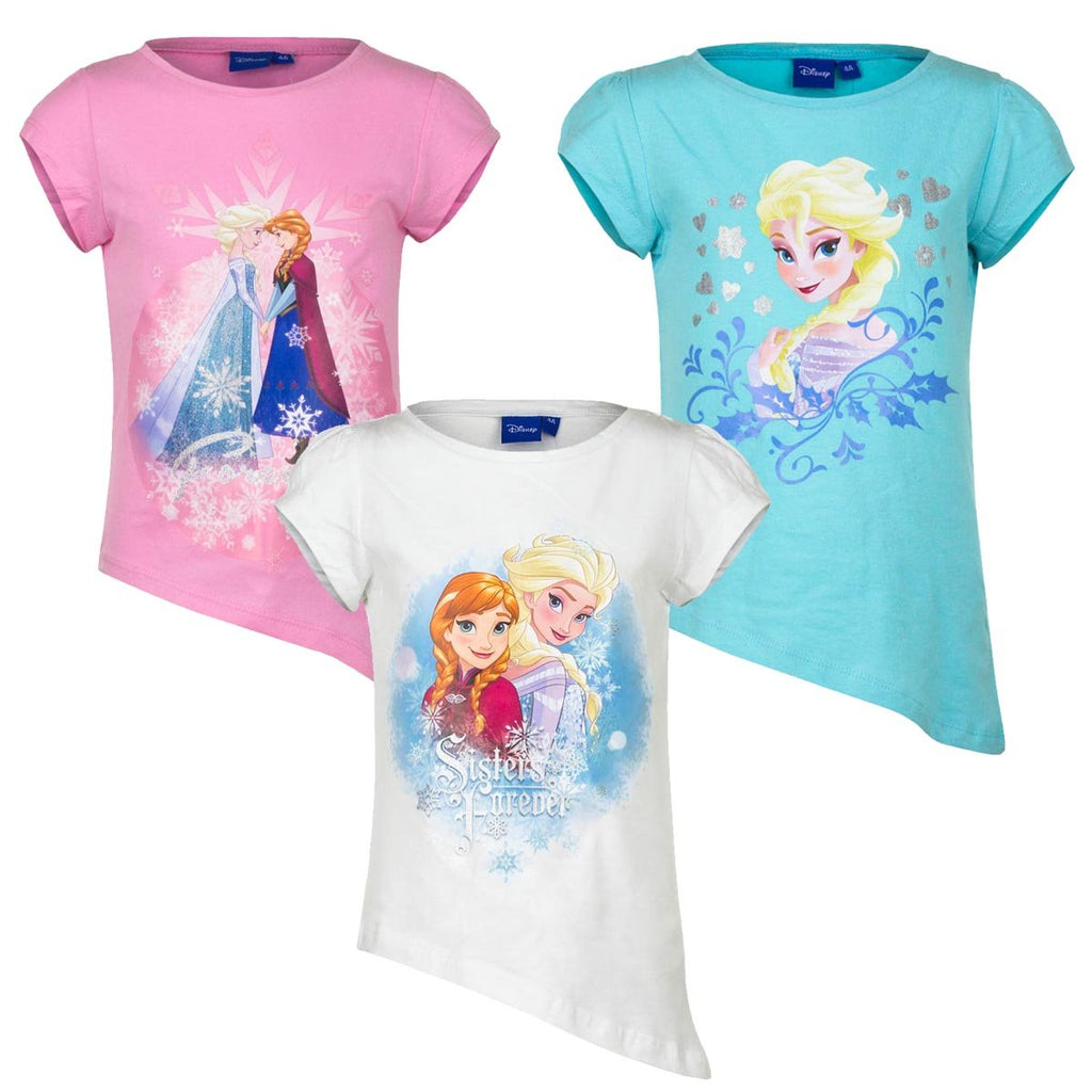 Frozen T-Shirt aus Disneys Eiskönigin blau weiß rosa Anna Mädchen
