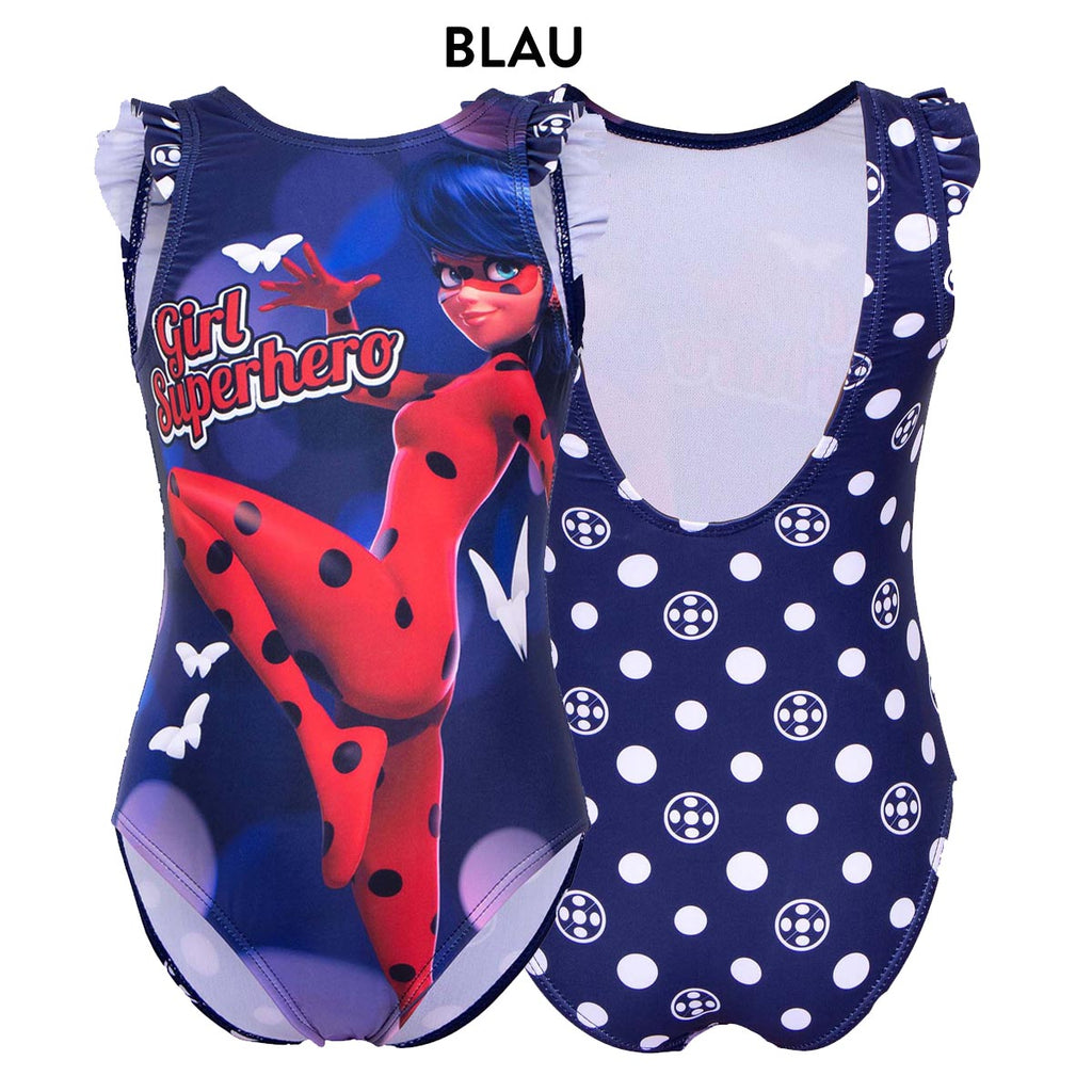 Ladybug Badeanzug für Kinder blau Mädchen