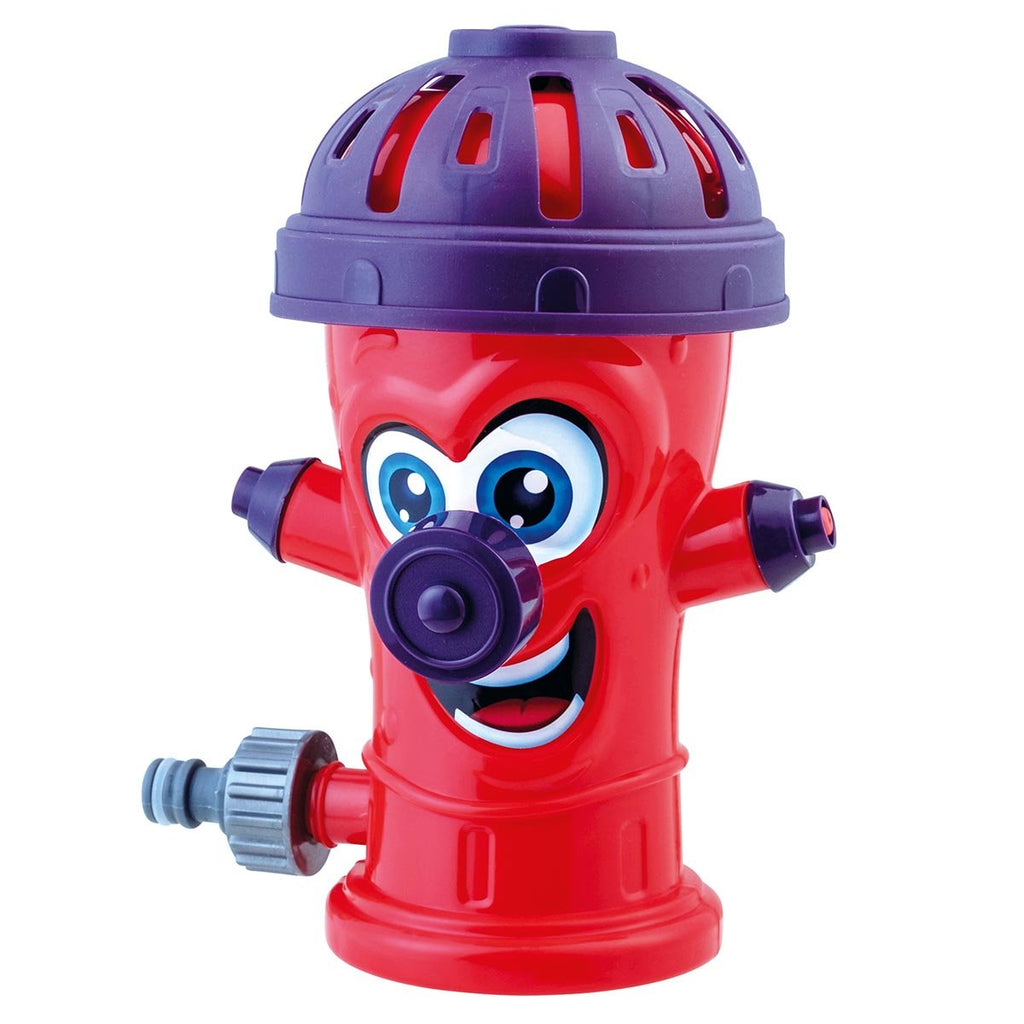 Wasserhydrant Wassersprinkler rot lila Kinder Smiley Gesicht